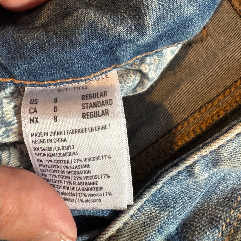 Distressed Women's Light Blue Ripped Jeans - Picture 3 of 4